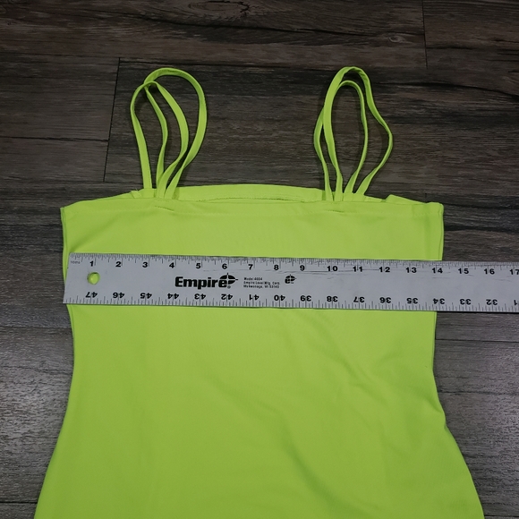 Ruched Bodycon Neon Dress Size Large Bright Neon Dress - Picture 7 of 10